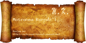 Motronea Kornél névjegykártya